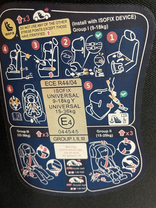 Scaun  auto copii cu isofix 9-18 kg
