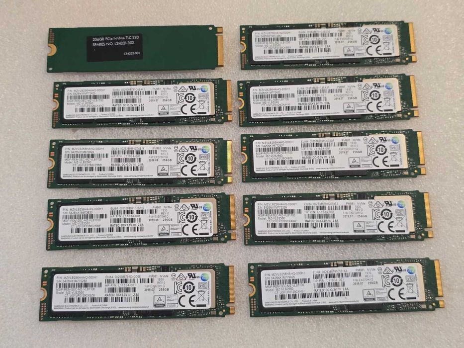Solid-State Drive (SSD) Samsung PM981 256GB M.2 NVMe PCIe Gen3 x4, HP P/N L11634-001