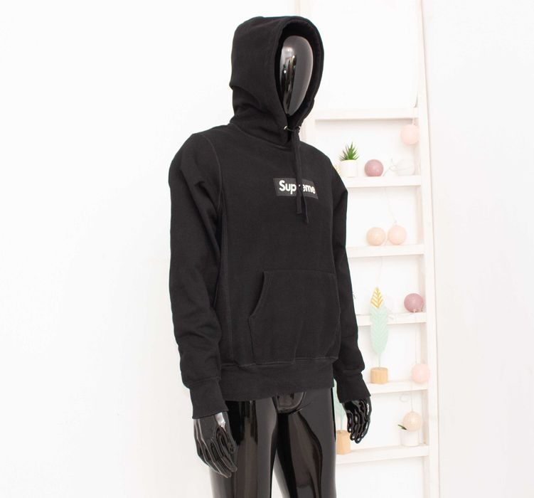 Supreme Box Logo оригинален мъжки суичър черен худи анорак M