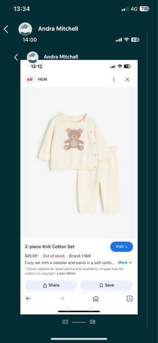 Rochie noua bebe 80 si compleuri H&M 74