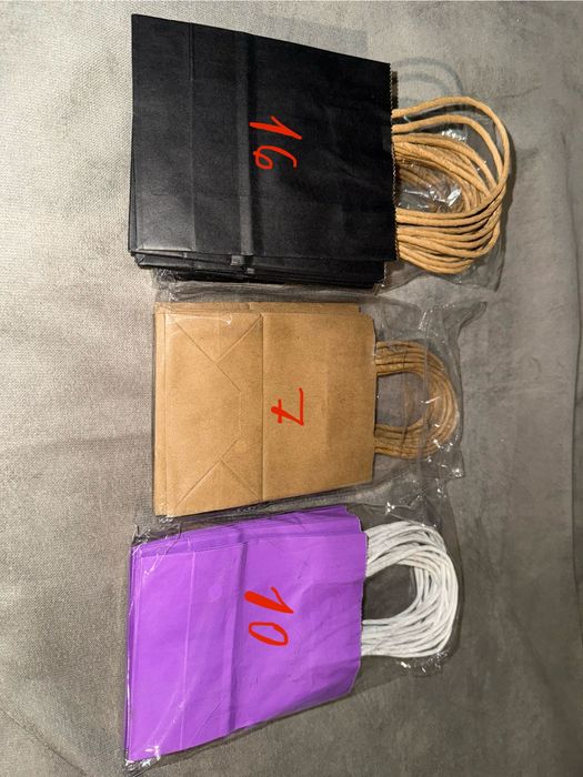 Пакеты бумажные крафтовые цветные