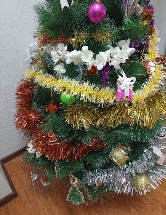 Ёлка ёлочка новогодняя нарядная со всеми игрушками и гирляндами 150 см