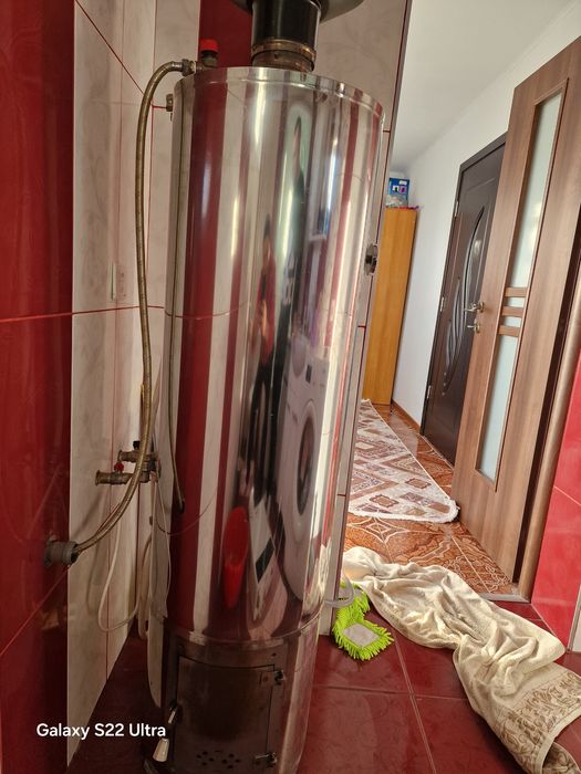 Vând boiler pe lemne și electric de inox de  120 litri