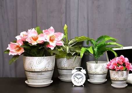 Керамические горшки для растений штучные и наборы