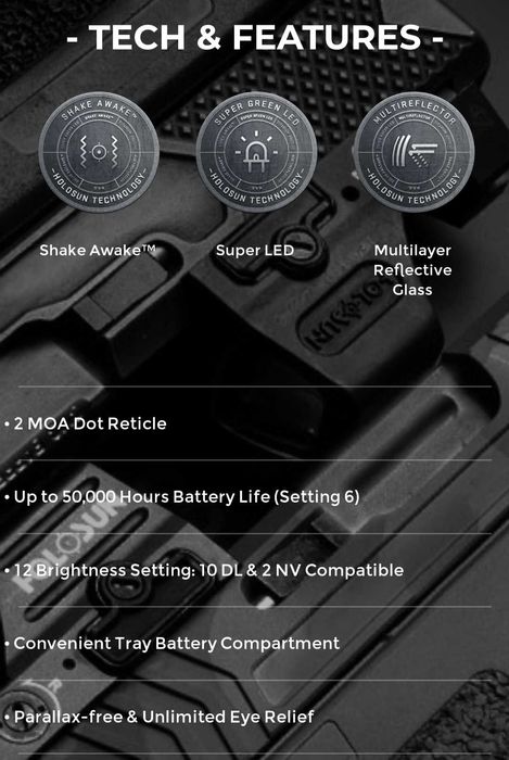 Бързомер HOLOSUN 403B red dot, червена точка