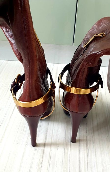 Prada Leather Boots Size 37/1/2 /24см. ОРИГИНАЛ! Дамски Кожени Ботуши!