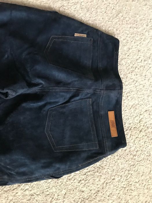 Pantaloni piele intoarsa Gianfranco Ferre