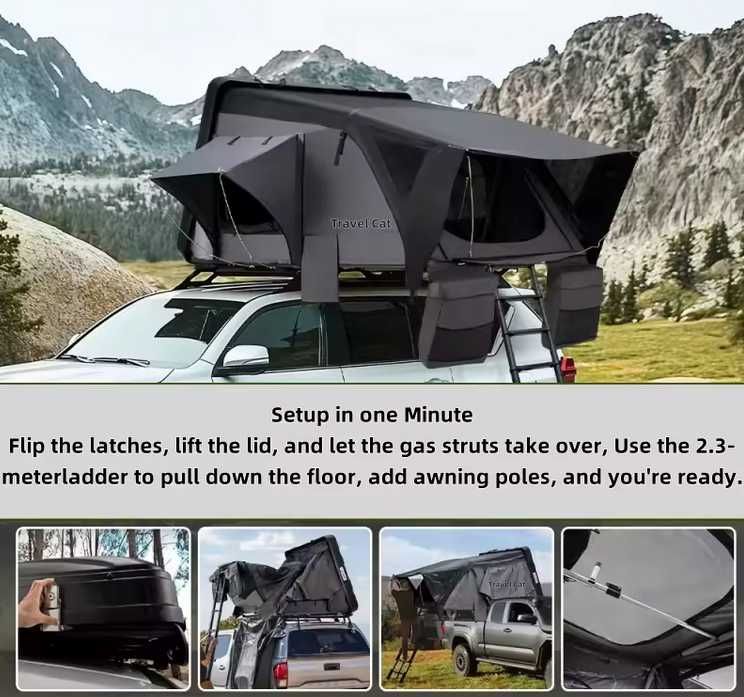 Cort plafon auto cu Capac ABS , Discover MAX 1.64×2.16 m , impermeabil