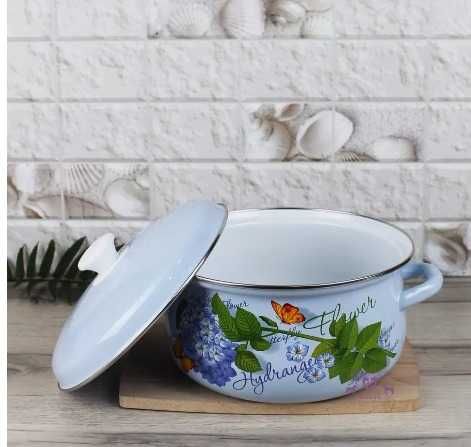 Набор посуды СтальЭмаль гортензия