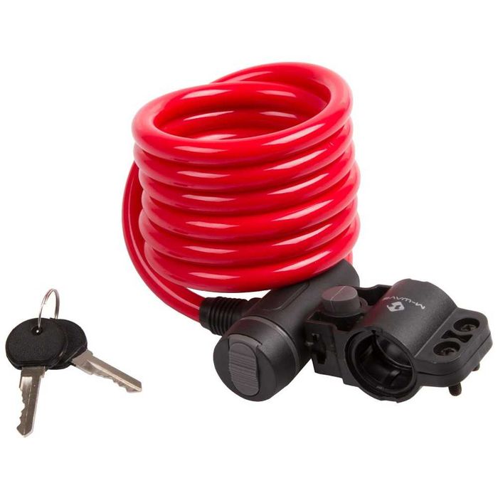 Заключващо устройство за велосипед с ключ M-WAVE, 180см/10mm, Цветове