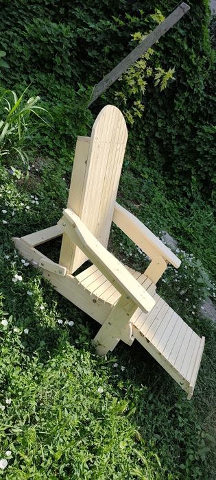 Fotoliu pentru terasa tip adirondack, pliabil, cu suport pentru picioare