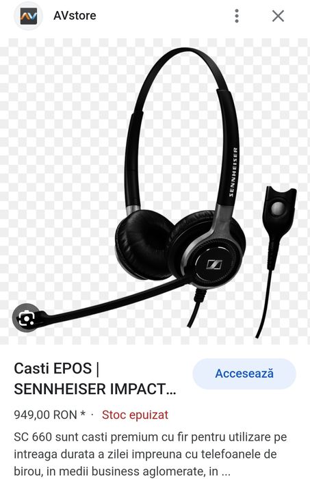 EPOS Sennheiser Impact SC660+ microfon/Căști on ear cu fir/negru-argin