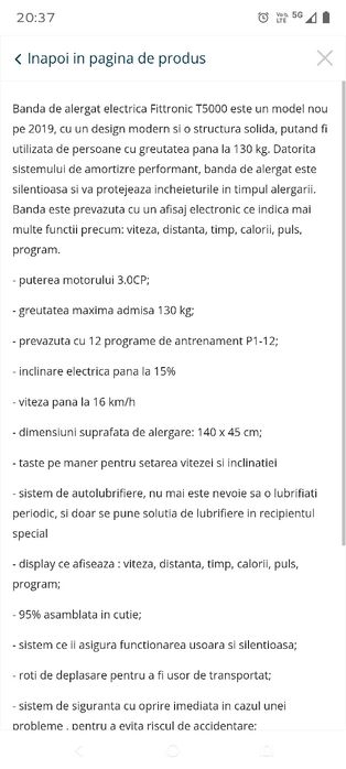 Banda de alergat fittronic T5000
