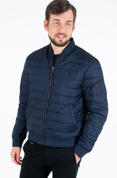 НОВО тъмно синьо пухено яке бомбър POLO RALPH LAUREN размер L от САЩ