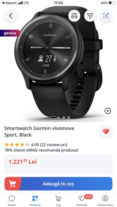 Smart watch Garmin Vivomove Sport