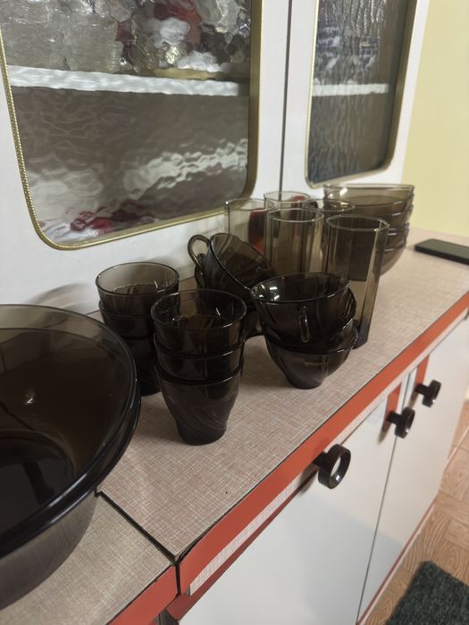 Набор посуды коричневый