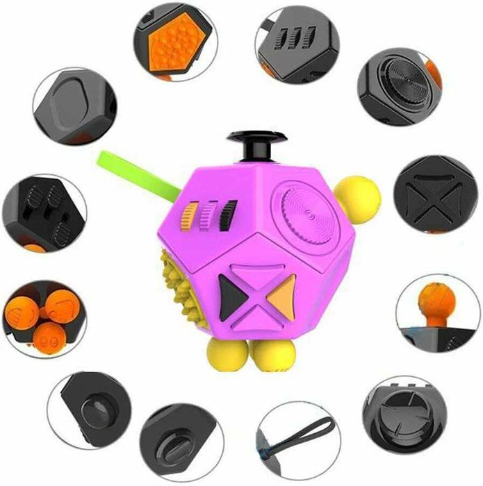 Fidget Cube 12 Sides  ABS + silikon antistress kub