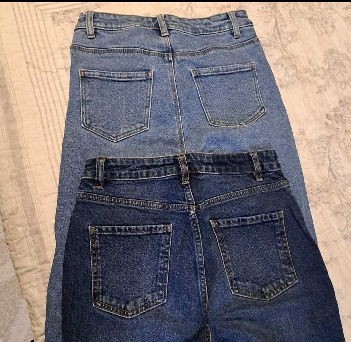 2x Blugi Denim Pimki talie inalta