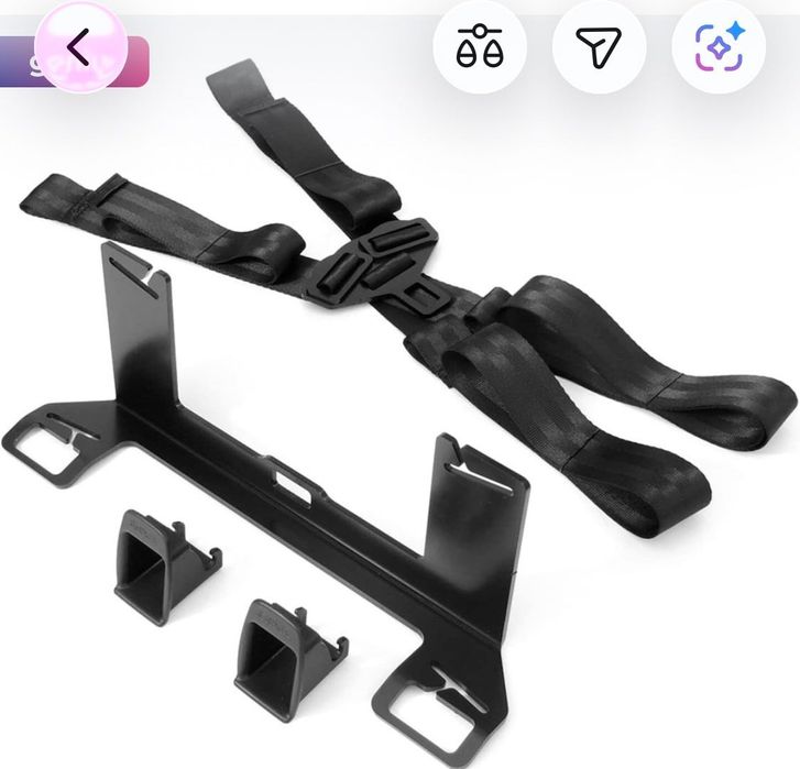 Suport de montare pentru scaun auto copii cu sistem Isofix, otel, negru