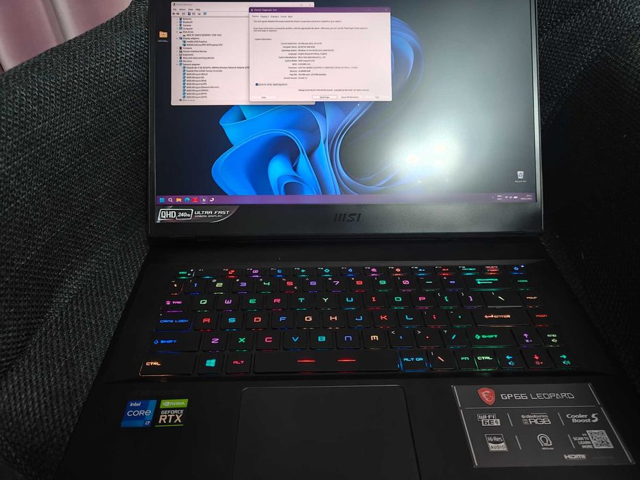 Laptop MSI cu rtx 3070, i7 11800h, 1tb SSD , 16gb, RGB per key gaming