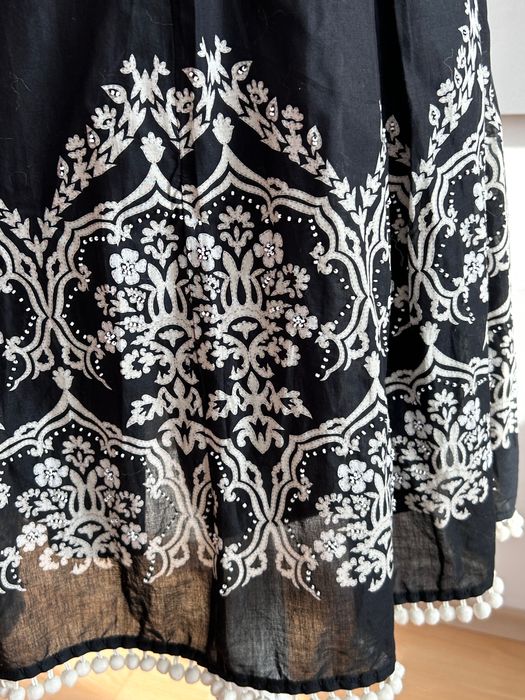 Сет от нов мек вълнен топ Zara & шармантна пола в мерно и бяло Loft