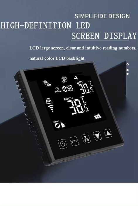 Termostat smart HYSEN HY603-WIFI-AC Tuya, ventiloconvertor