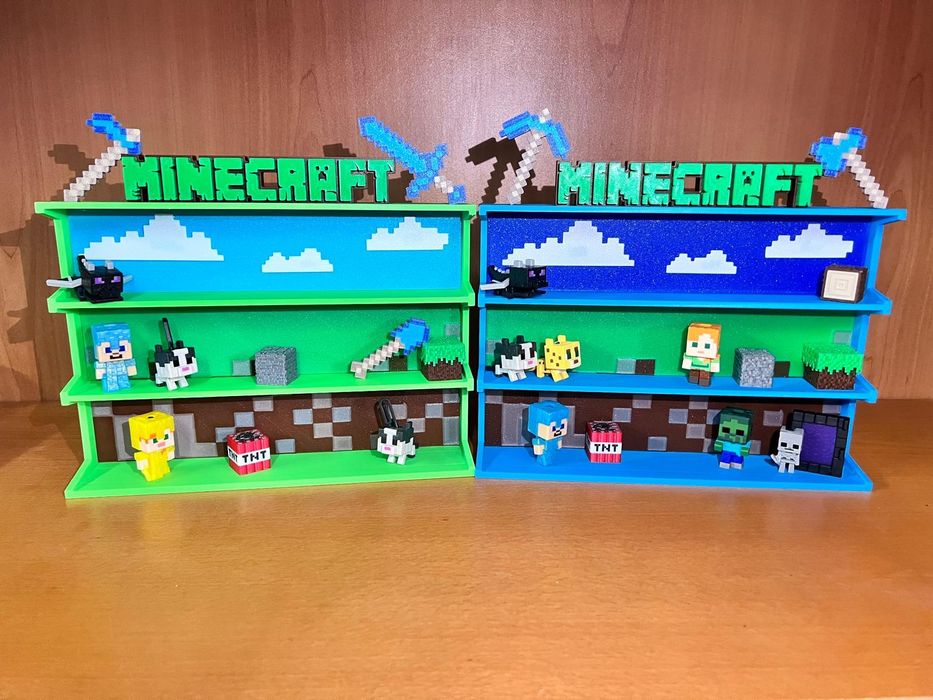 Suport raft figurine Minecraft Kinder Joy – model 3 niveluri