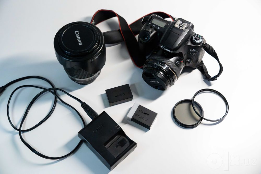 Canon EOS 77D + 2 объектива/2 ta obyektiv + комплект — готов к съёмке