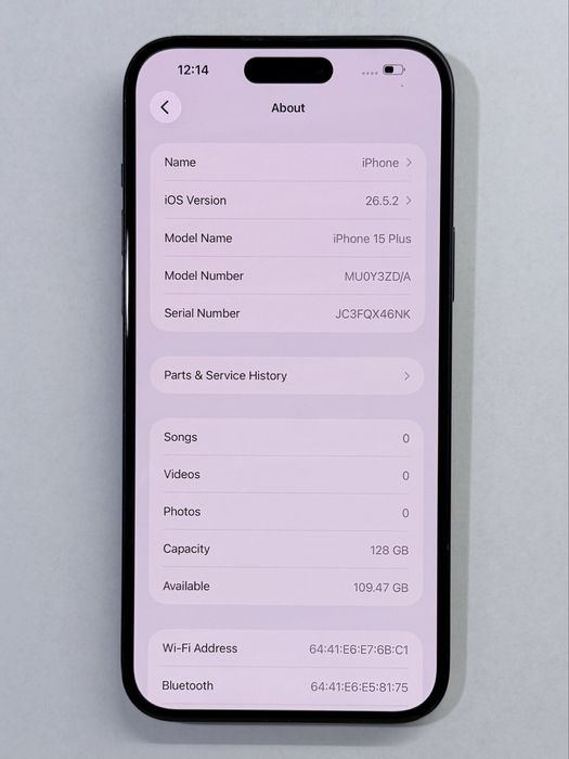 iPhone 15 Plus Black 94% battery
