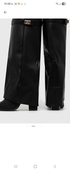 Дамски ботуши с дебел ток