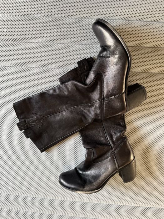 Cizme negre piele