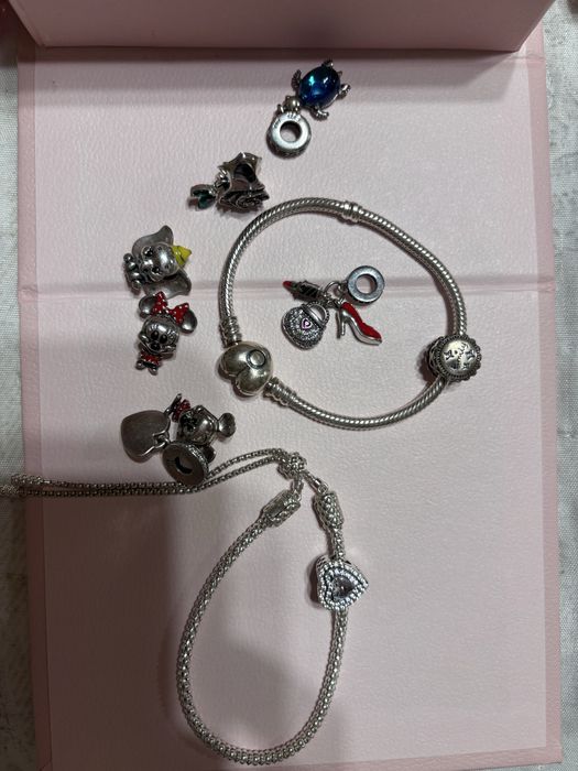 Комплект Pandora – 2 гривни + 8 талисмана – оригинал“