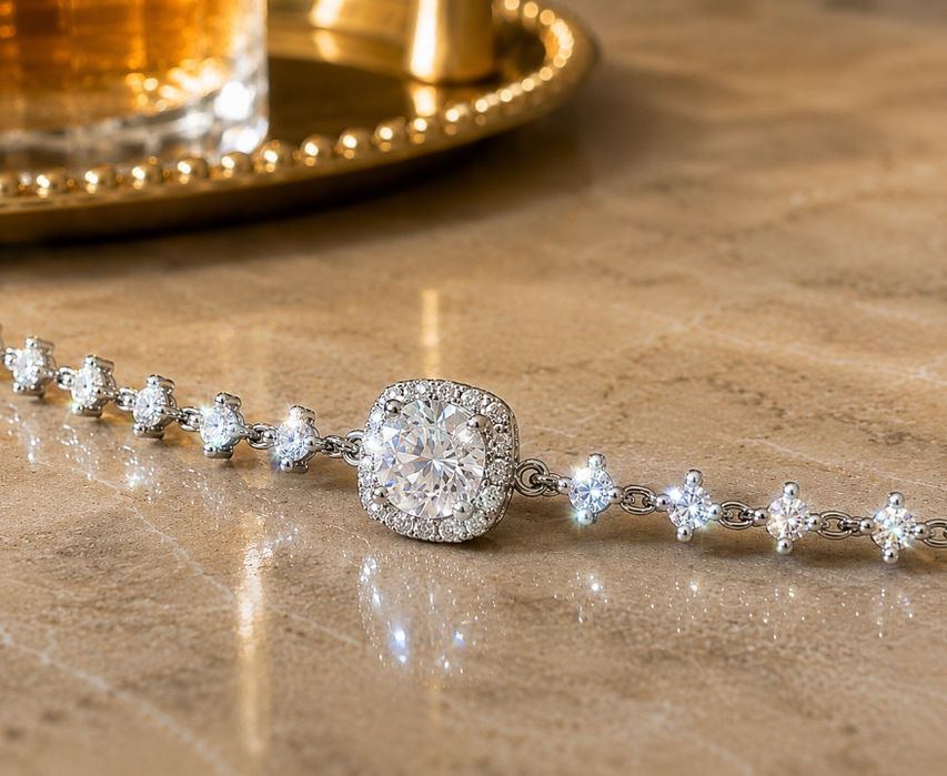 Brățară Argint 925 cu Moissanite Premium GRA | S925