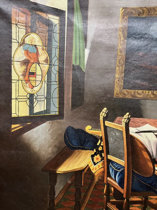 Стара картина “The Glass of Wine” по Johannes Vermeer