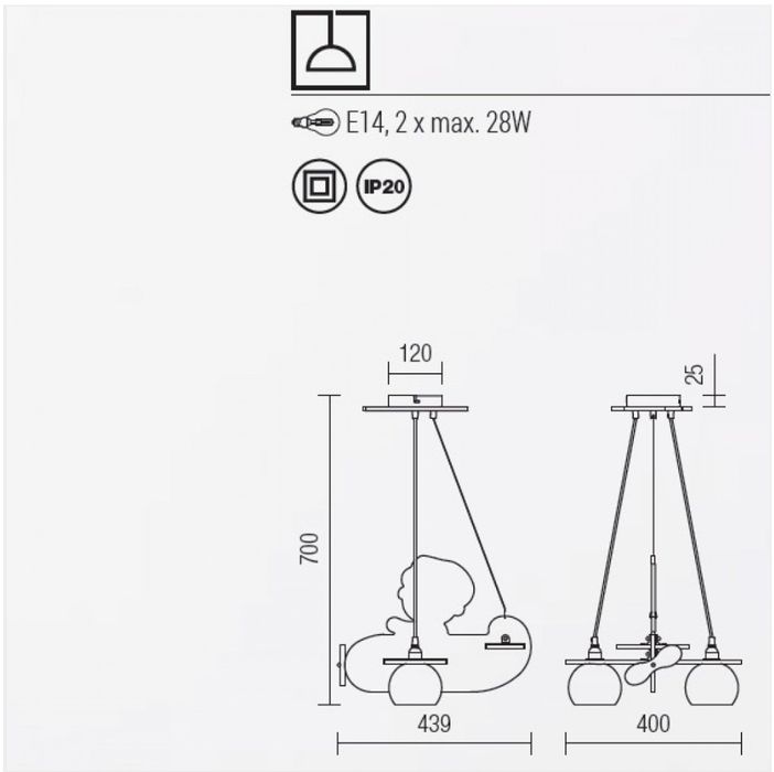 Lustra avion băiat /fata