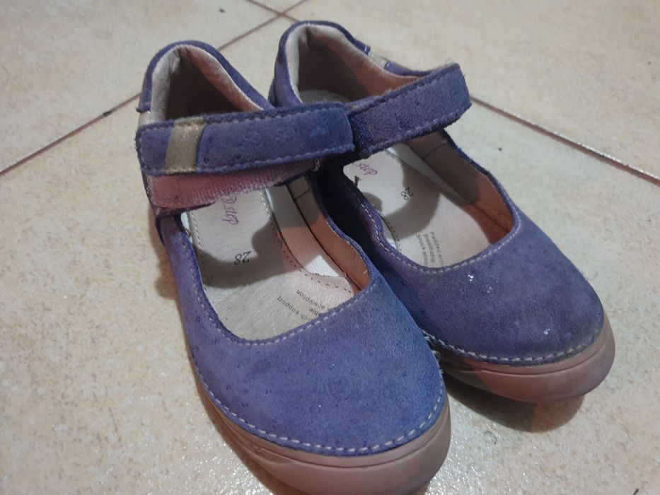 Pantofi decupati DDstep piele intoarsa mov - nr 28