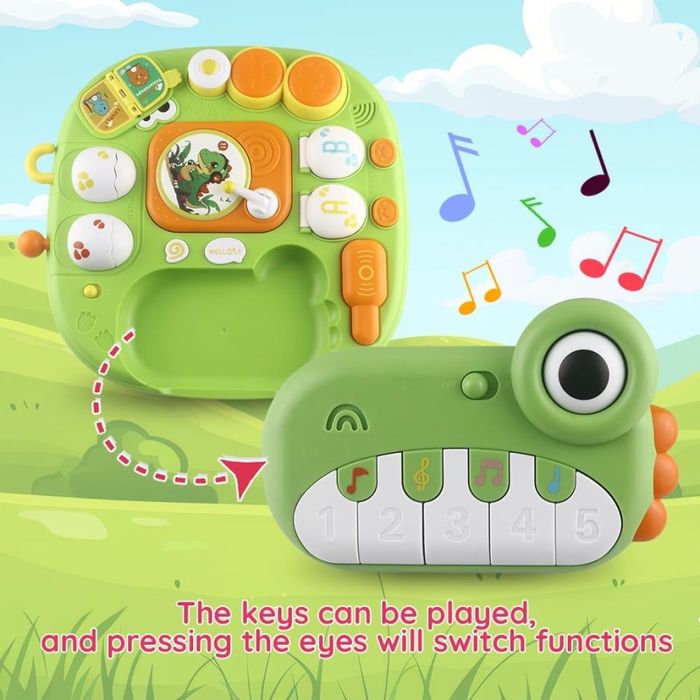 Интерактивна музикална маса „Динозавър с пиано“, масичка, плоча, яйца