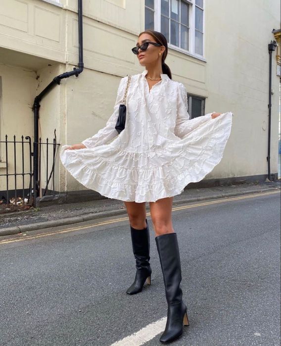 H&M жакардова ефектна  рокля