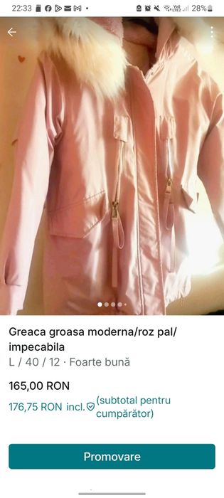 Greaca groasă de iarna/L,XL,/stare foarte buna