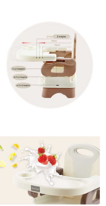 Scaun inaltator de masa, pliabil, portabil, de luat masa pentru copii