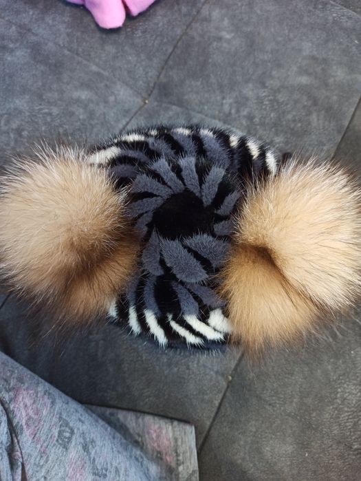 Шапка норковая детская