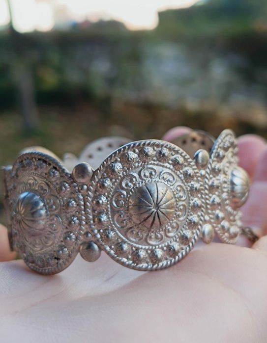 Bratara veche placata cu argint , tip catusa, Germania, copii