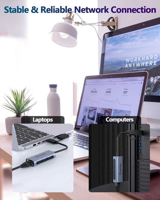 Wavlink USB C към Ethernet адаптер 2.5 Gbps