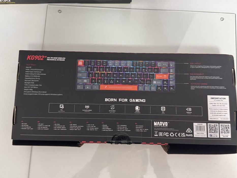 Vand tastatura mecanica marvo model KG902w
