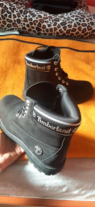 Ghete bocanci piele noi timberland black originale premium 40-41 26cm
