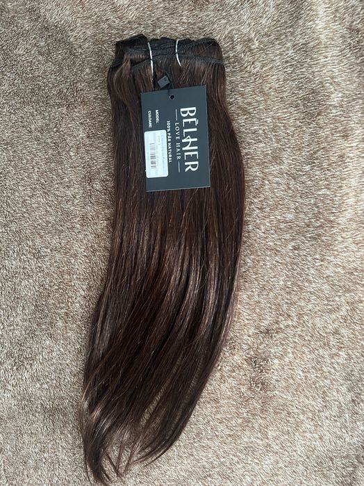 Extensii Belher clip-on premium 45 cm, nuanta 3 (din par natural remy)