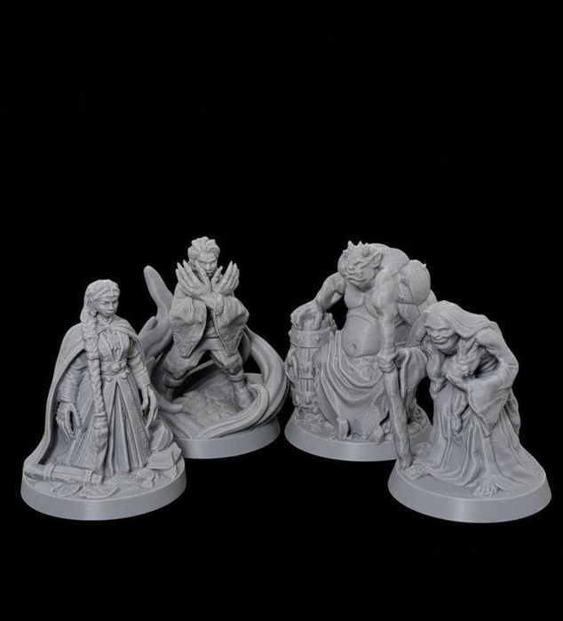 Набор фигурок казахских мифов, Қазақ мифтерінің мүсіндері жиынтығ(4шт)