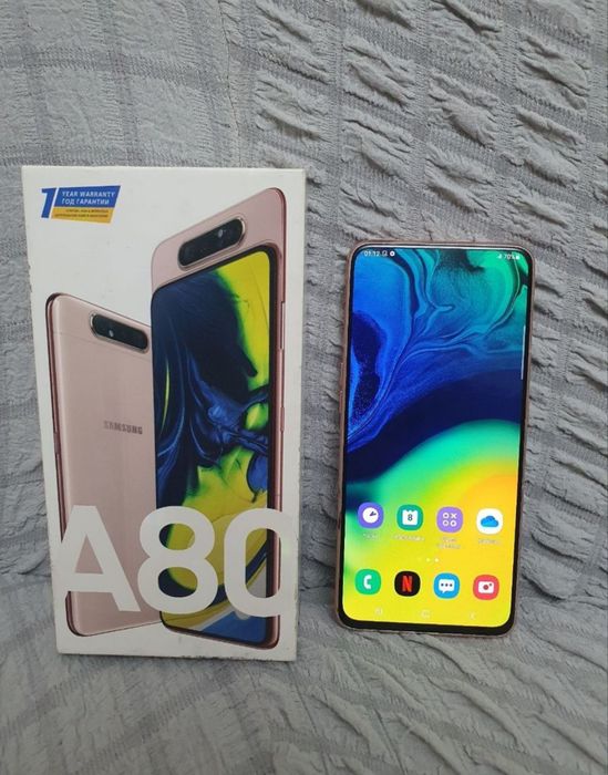 Samsung Galaxy A80 8/128GB Gold Flagman Igravoy Karobka Holati Yaxshi