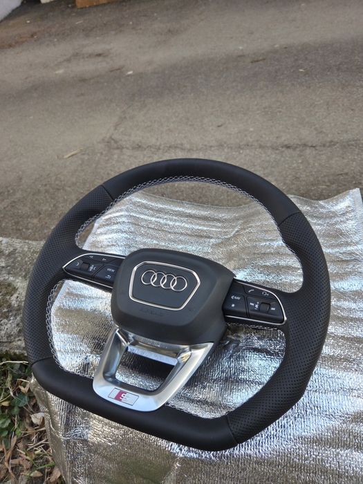 Спортен рязан кожен волан Audi S line за Ауди A3 A4 A5 A6 A7 A8 Q3 Q5 Q7 Q8