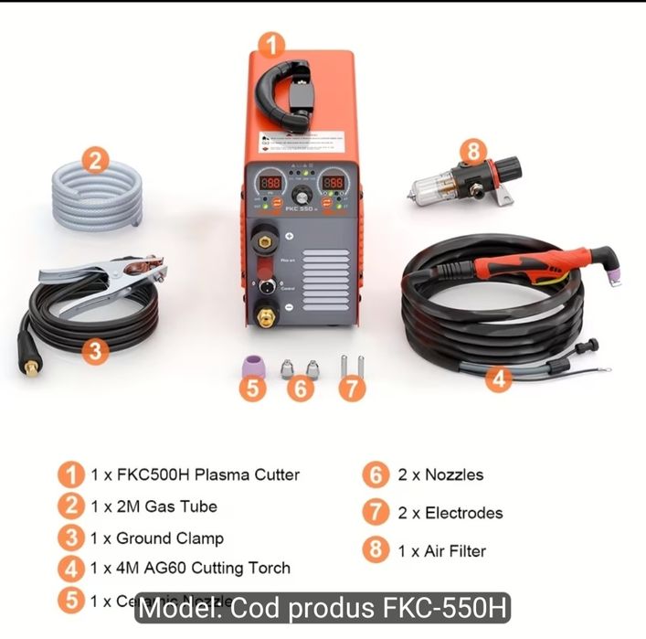 Aparat de tăiat cu plasmă FEIFANKE FKC-550H (55A, Dual Voltage, Non-Contact Pilot Arc) – Nou / Stare perfectă